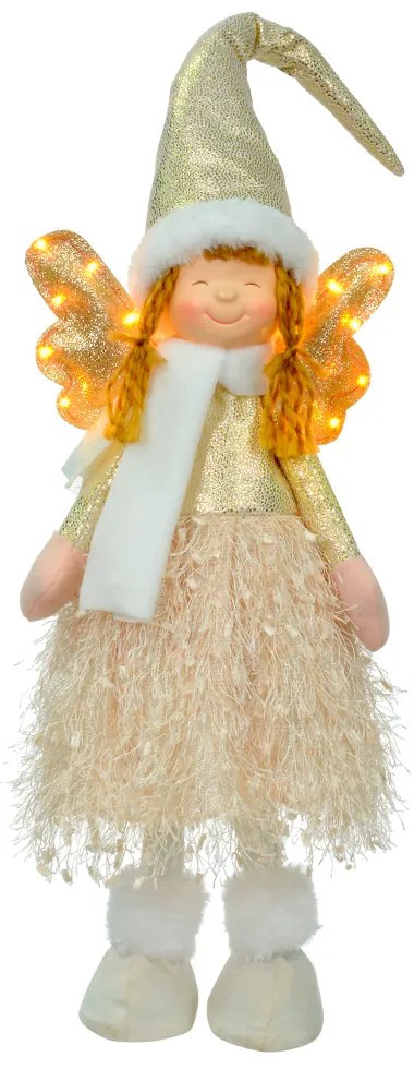 Boneco Decorativo Anjo Natalino com Led Dourado 58x15 cm F04 - D'Rossi