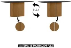 Mesa de Jantar Retangular 180cm 8 Lugares Flex Zuni Ypê/Preto N02 - Mp