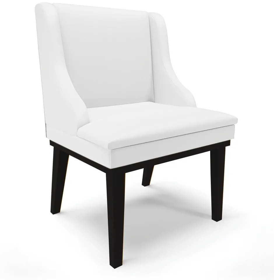 Cadeira de Jantar Liz Corino Base Fixa Madeira Preto - D'Rossi - Branco