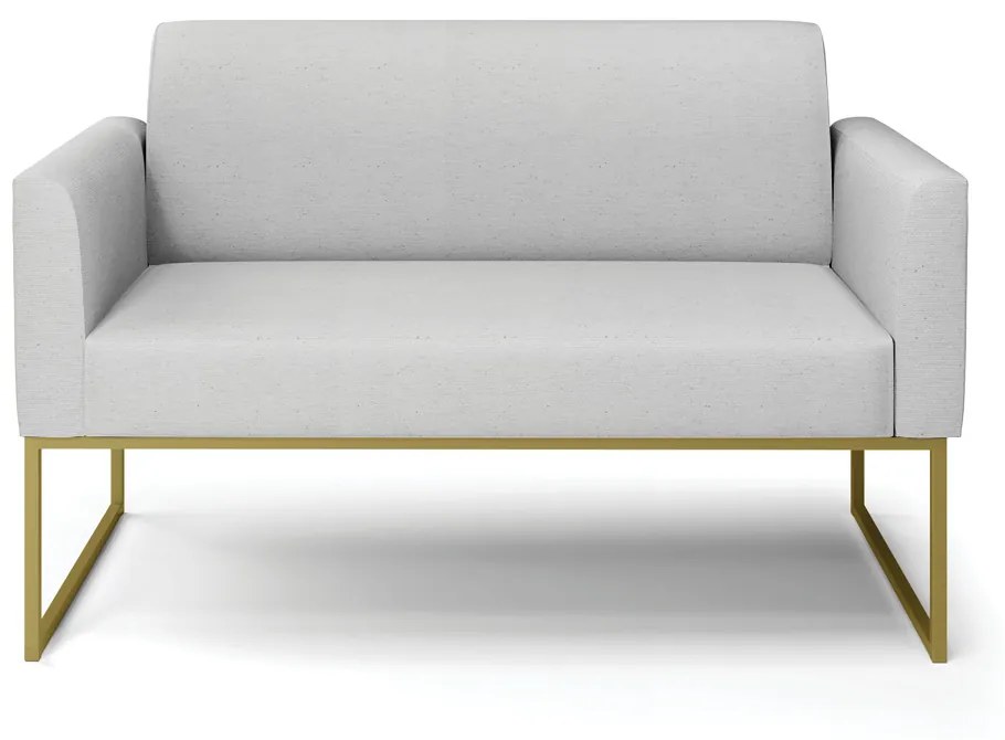 Sofá Namoradeira Base Industrial Dourado Marisa Linho D03 - D'Rossi - A05 Cinza