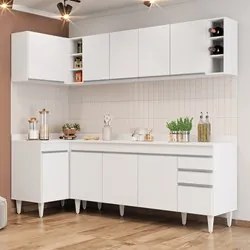 Armário de Cozinha Modulado de Canto Direito 5 Peças CP44 Balcão com T