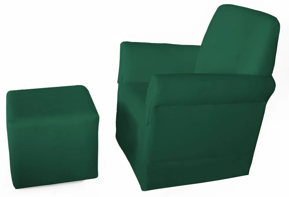 Poltrona Suzi Amamentação Balanço + Puff Suzi Suede Verde Bandeira