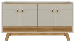 Buffet Aparador Para Sala 4 Portas Luzzo L06 Nature/Off White - Mpozen