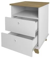 Conjunto Escritório Home Office 3 Peças Elai A06 Olmo/Branco - Mpozena