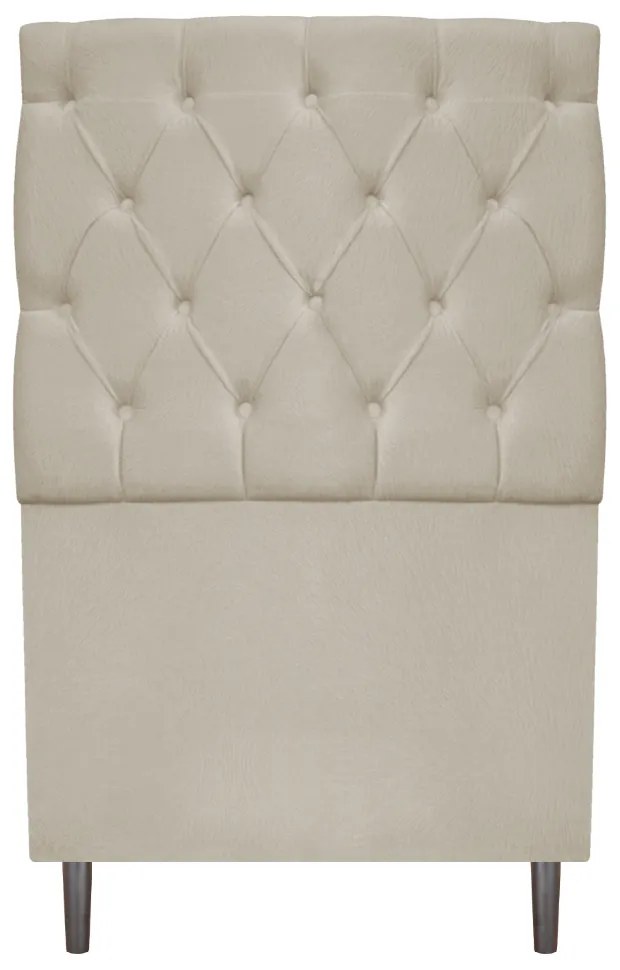 Cabeceira Estofada Liverpool 90 cm Solteiro Suede Bege - ADJ Decor