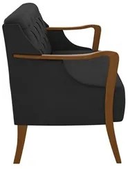 Poltrona Namoradeira 2 Lugares 135cm Capitonê Lapa M22 PU Preto - Mpoz