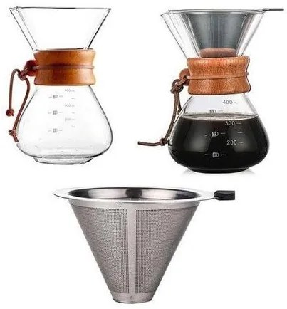 Passador de Café - Vidro e Laço de Madeira