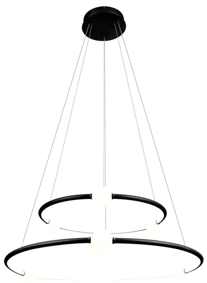 Pendente Nébula Ø87Cm / Ø64Cm Led 80W 3000K Bivolt / Anel Duplo | Bell...