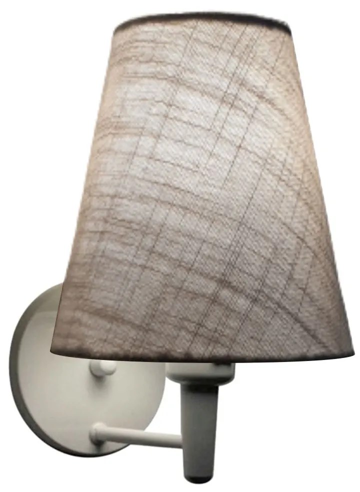 Arandela Cone Vivare Md-2007 Base Branco Cúpula em Tecido - Bivolt