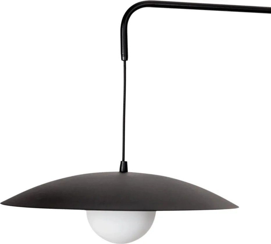 Arandela Zen 40X99,2X43,3Cm 1Xg9 Braço Haste E Cúpula Alumínio E Globo... (PT - Preto Texturizado)