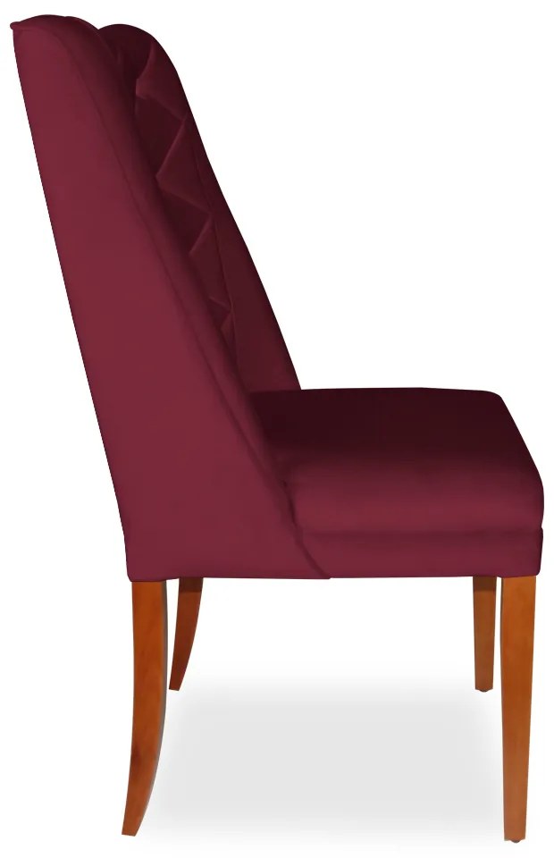 Kit 6 Cadeiras de Jantar Micheli Suede Bordo