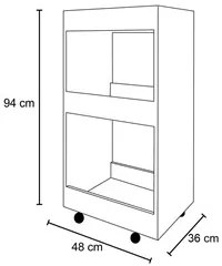 Kit 2 Armários Multiuso para Cozinha Seul com Rodízios L03 Branco - Mp