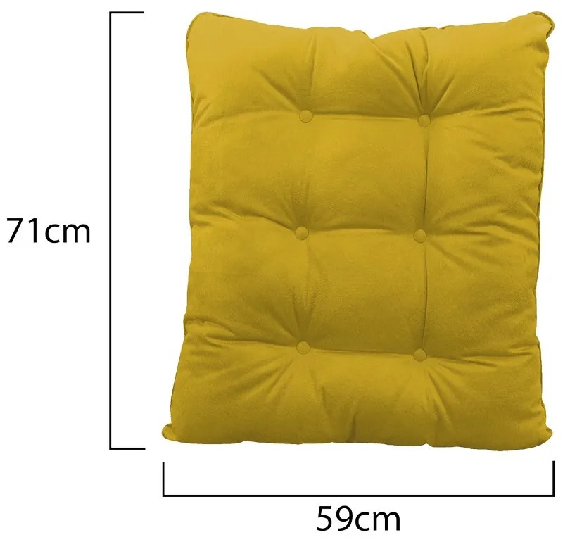 Kit Almofadas para Poltrona e Puff Costela Suede Amarelo - ADJ Decor