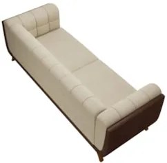 Sofá Living Decorativo 2 Lugares 180cm Bellart Z32 Boucle Bege/Sintéti