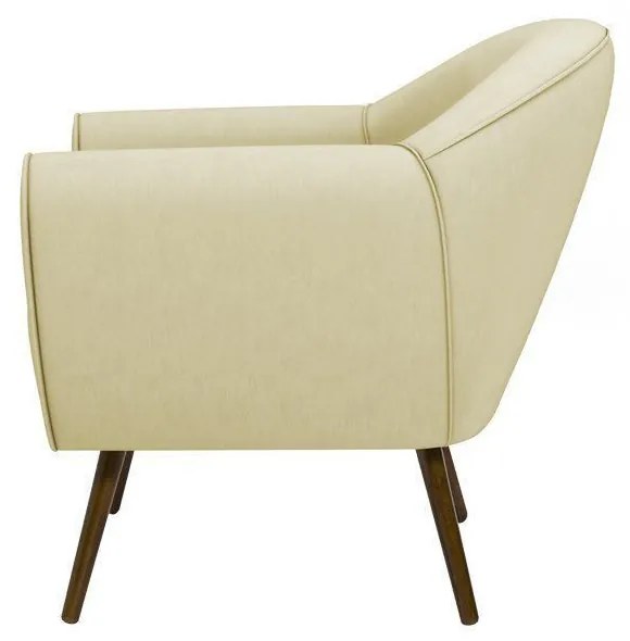Poltrona Decorativa Sacha PU Sintético Bege Claro G15 - Gran Belo