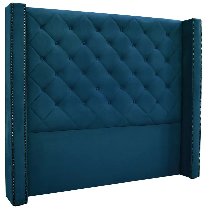 Cabeceira Cama Box Casal 140 cm Vicenza Veludo S04 - D'Rossi - Azul Marinho