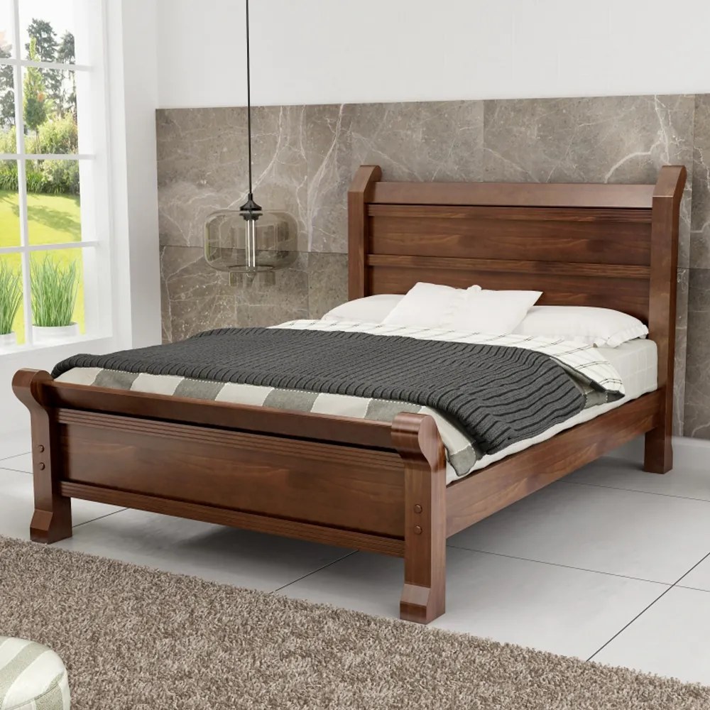 Cama de Casal Júlia Madeira Maciça Bedroom -