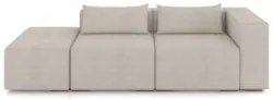 Sofá 4 Lugares 283cm Com Puff Esquerdo Fay Suede Bege Z55 - Mpozenat