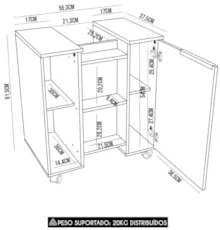 Gabinete Banheiro Para Pia 1 Porta Pequin Pistache/Naturalle - Bechara