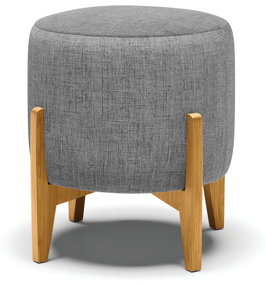 Puff Banqueta Decorativo Base Madeira Stella Linho D03 - D'Rossi - A26 Grafite