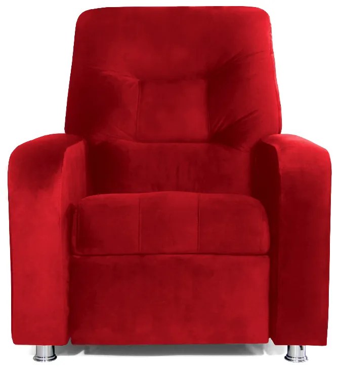 Poltrona Do Papai Reclinável Madri Suede Vermelho