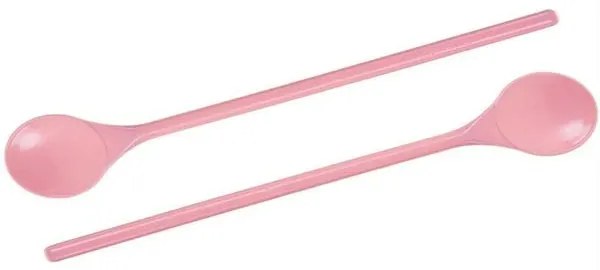 Kit Colheres Cabo Longo Rosa 2 Peças