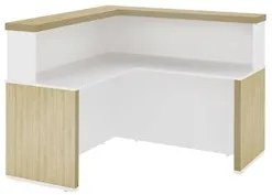 Balcão de Atendimento em L 147x147cm Corp A06 Carvalho/Branco - Mpozen