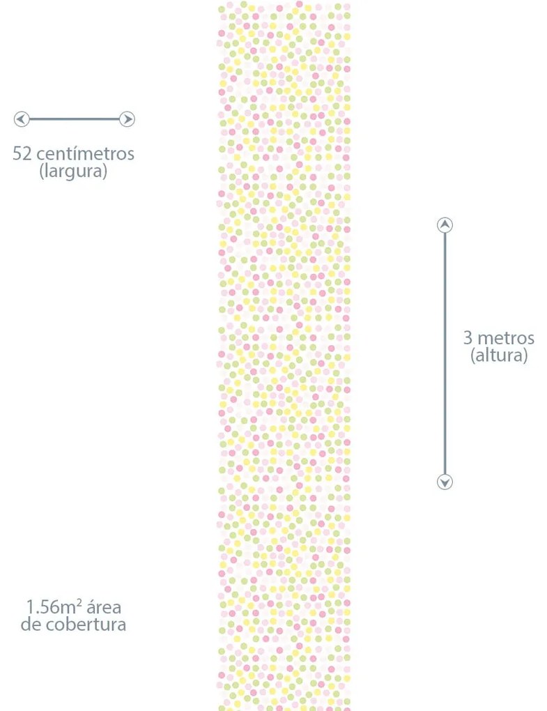 Papel de Parede poá multicolor