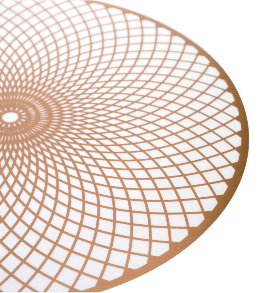 Jogo Americano Redondo de Plástico 1 Unidade Mandala Rosê 38cm F01 - D'Rossi