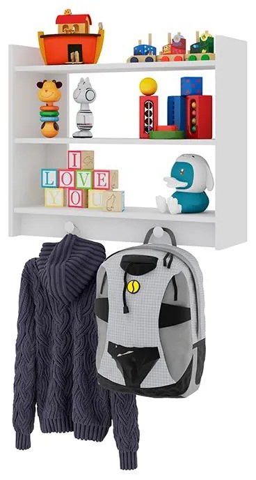 Estante Infantil Parede Cabideiros Montessoriano Meu Fofinho