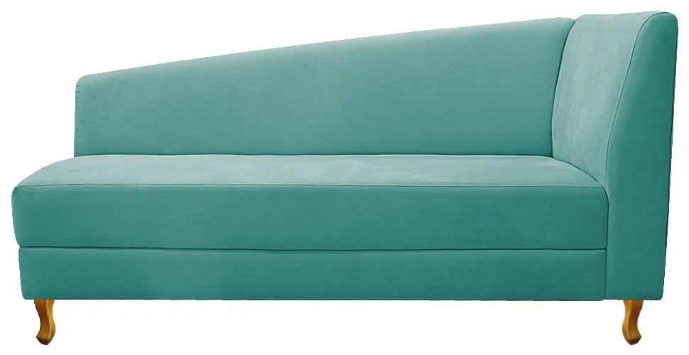 Recamier Valéria 160cm Lado Esquerdo Suede Azul Tiffany - ADJ Decor