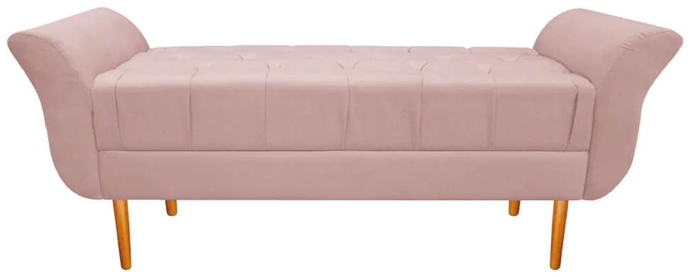Recamier Estofado Ari 160 cm Queen Size Suede Rosê - ADJ Decor