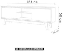Rack Bancada de TV 70 Pol 164cm Gaia Z10 Cumaru/Opala - Mpozenato