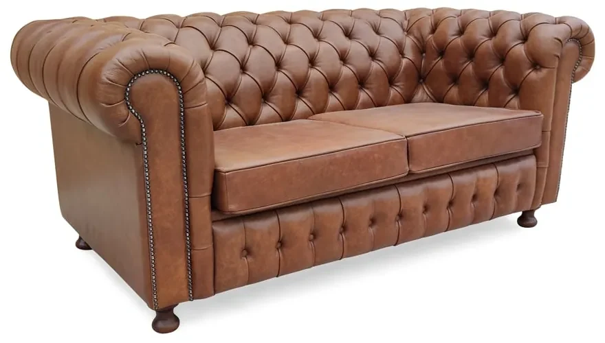 Sofá Chesterfield Detalhes em Capitonê com Tachas Design Clássico