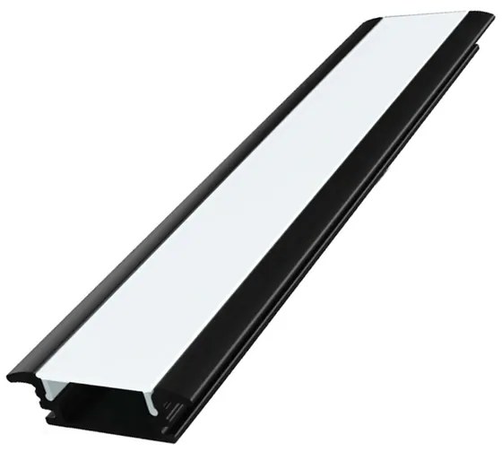 Perfil Embutir Para Fita De Led 100Cm Aluminio Preto Way