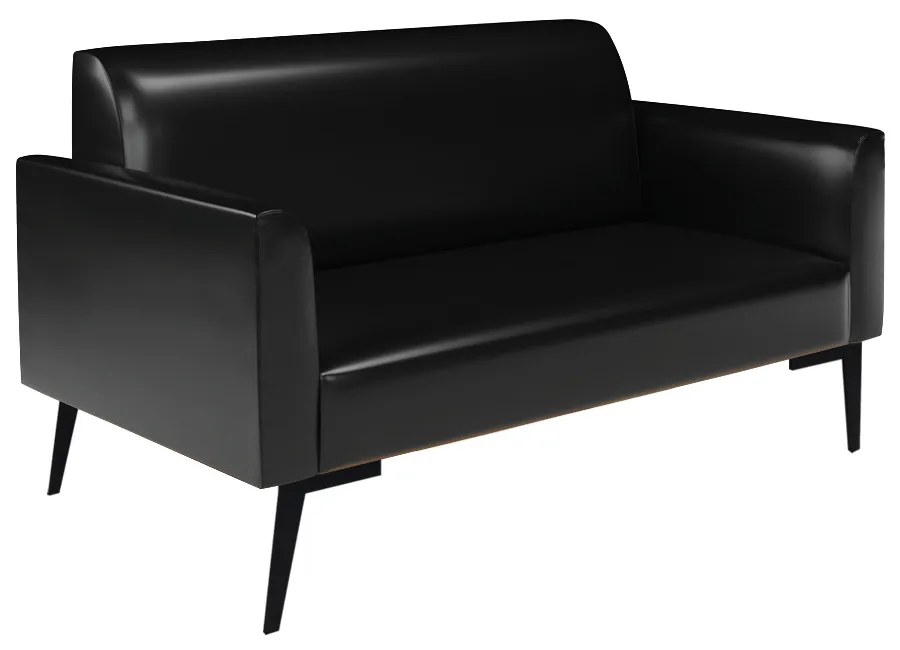 Sofá Namoradeira com 2 Poltronas Pés Villach Marisa Corano D03 - DRossi - Preto