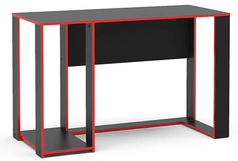 Mesa Gamer Escrivaninha Singapura 1 Nicho - Preto/vermelho