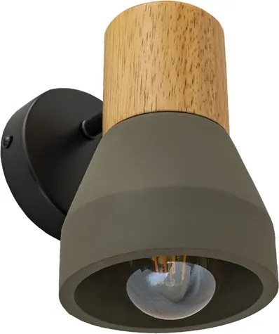 Arandela Concreto E Madeira Bottle - VERDE