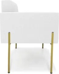 Poltrona Para Sala Pé Metal Dourado Kit 2 Ana Bouclé Off - Ibiza