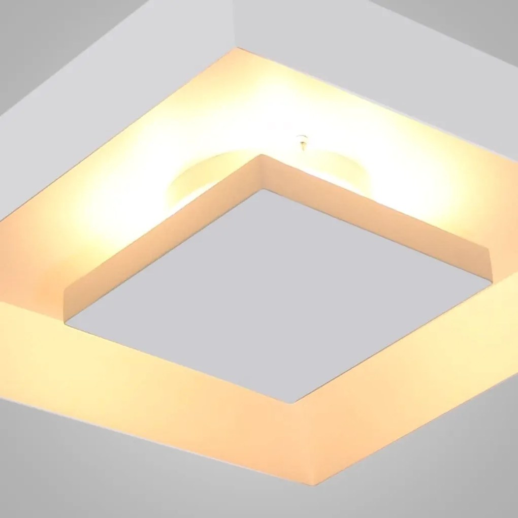 Luminária De Embutir Home Quadrado Halopin 2Xg9 25X25Cm Metal | Usina... (BT - Branco Texturizado + BR-F - Branco Fosco)