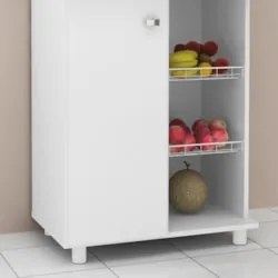 Balcão Cozinha Fruteira 61cm 1 Porta Branco   - Tecno Mobili