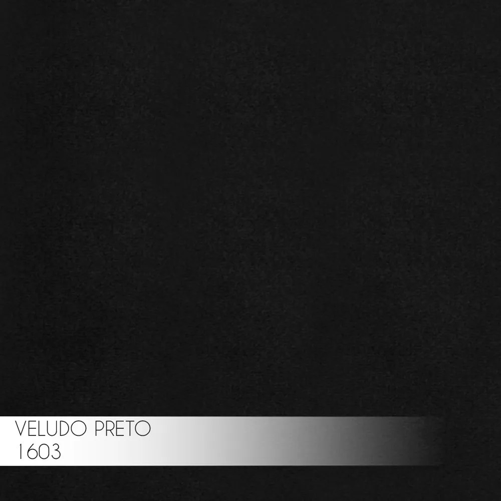 Poltrona Decorativa Sala de Estar Abel Base de Madeira Dourada Veludo Preto G41 - Gran Belo
