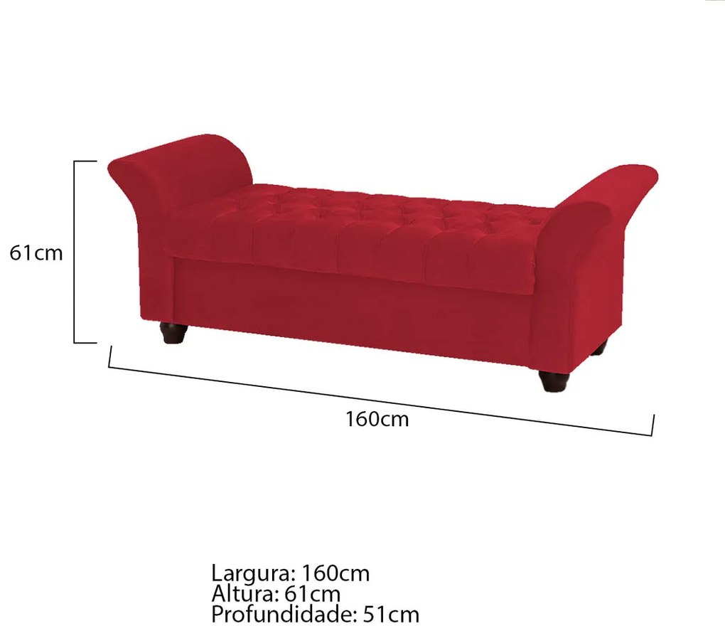 Recamier Divã Morabe P04 160 cm Suede - ADJ Decor