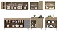 Armário de Cozinha Modulado de Canto 7 Peças CP34 Balcão sem Tampo Cas