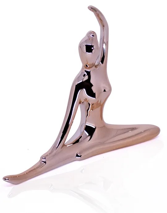 Enfeite Decorativo Bailarina em Cerâmica Cobre 13x16x3,5 cm - D'Rossi