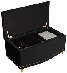 Calçadeira Baú Solteiro 90cm com Tachas Imperial J02 Sintético Preto -