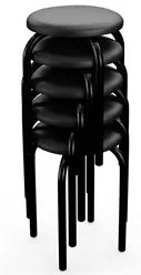 Mesa de Cozinha Bistrô Porto Castanho 120cm com 4 Banquetas Industriai