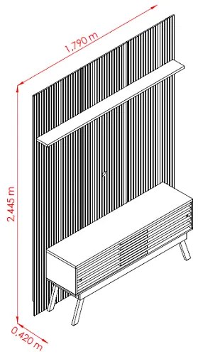 Rack Com Painel Frizz New Premium Cumaru/Opala - Madetec Móveis