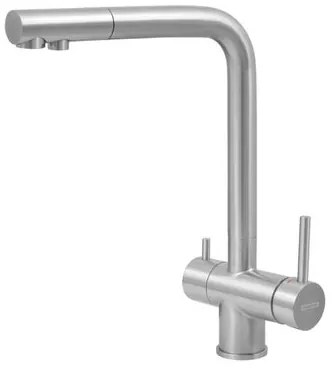 Misturador Monocomando Tramontina Monde Filter em Aço Inox com Saída Adicional para Água Filtrada com Filtro 3M