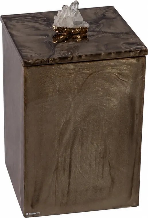 Lixeira Quadrada Naturalle 5,5L Cristal Dourado - Champagne Champagne